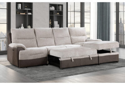 2pc reversible pop up sleeper w storage chaise
