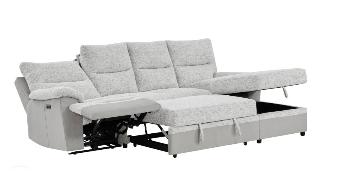 2pc reversible pop up sleeper w storage chaise