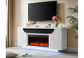 76” Aileen fireplace w LED Speakers pop up center door